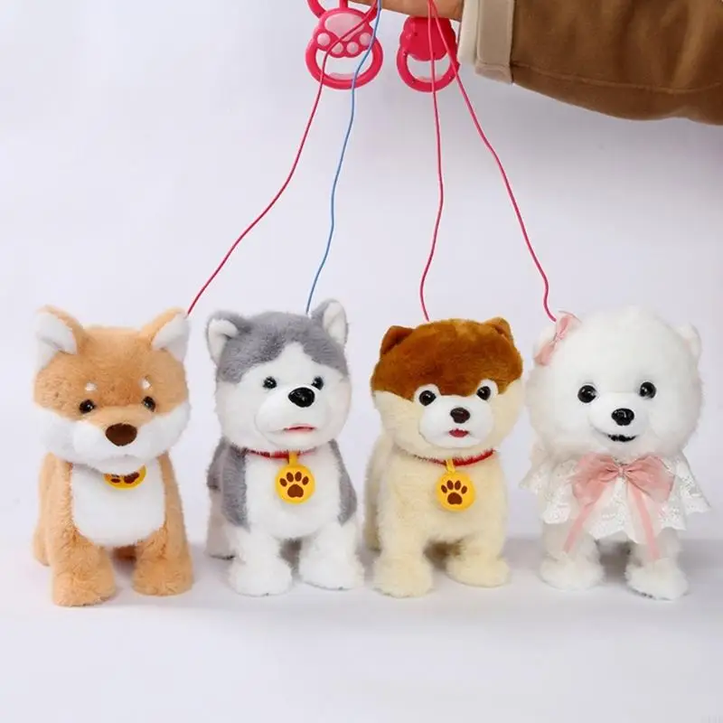 Dog del peluche giocattolo elettrico morbido con simulazione reali azioni per animali domestici per bambini