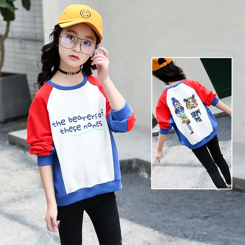 

Girls Long Sve Sweatirt Autumn Wear 2025 New Children Base irt round Ne mid Large Children Korean Sle Casual Top