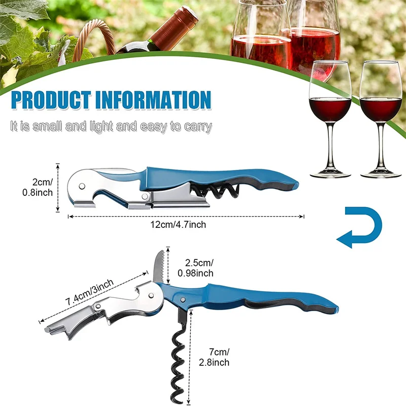 Waiter Corkscrew Wine Openers Multi-Functional 2 In 1 Bottle Openers Stainless Steel Wine Key Kitchen Gadget Bar Accessories