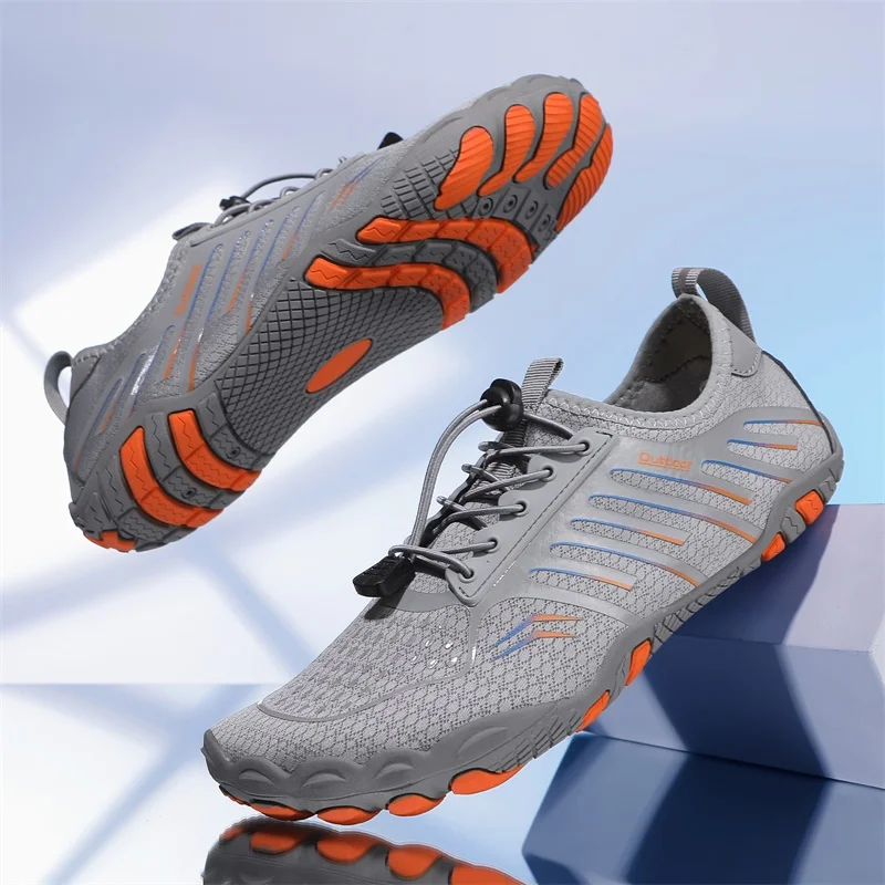 

Новые мужские широкие кроссовки-слипоны из сетки, модные, без застежек, с мягкой подошвой Zero Drop, широким носком, легкие, больших размеров