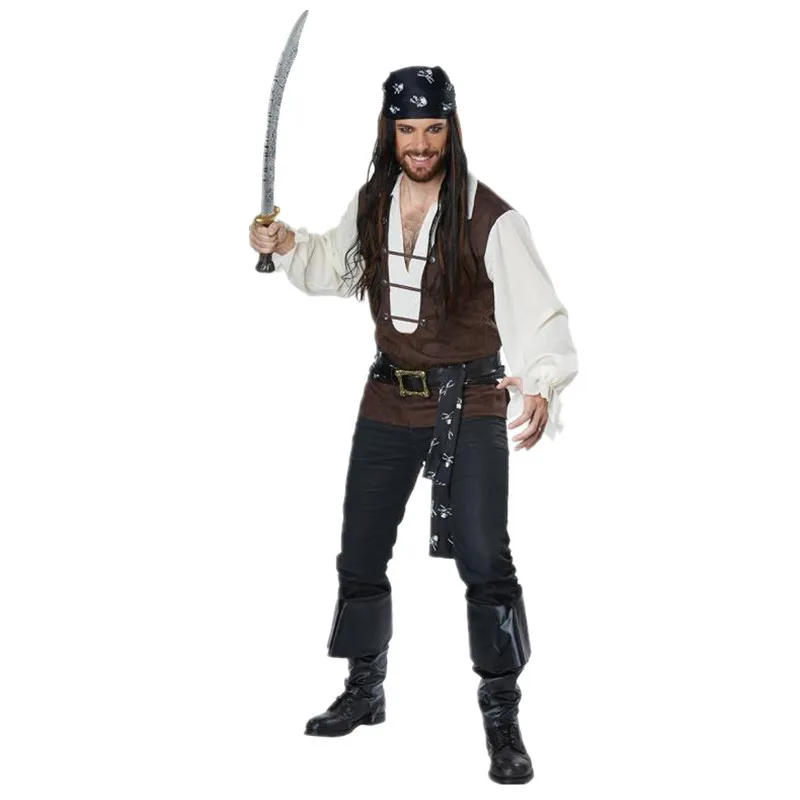 

Halloween Men Cosplay Pirate Costumes Carnival Party Pirate Stage Performance Uniform