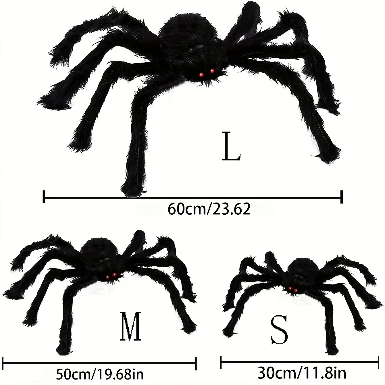 Extra große schwarze Halloween-Spinne, Party-Dekoration, riesige Spinnennetz-Requisite, realistische Plüschspinne, geeignet für das Schlafzimmer zu Hause