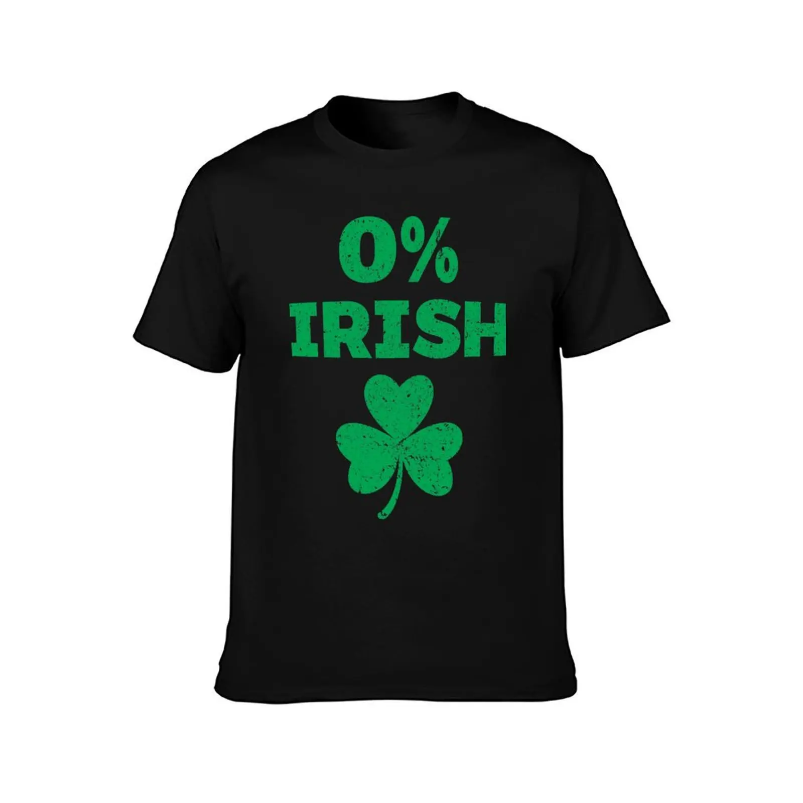 Funny 0% Irish St Patrick's Day Clover print T-Shirt oversized t shirt custom t-shirts men t shirt