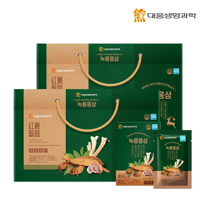 Daewoong Life Science Green Red Ginseng (Korean wild green green ginseng extract, 6 years old red ginseng, sugar GWI, Cheongung, 70 mlX30 po) 2 sets