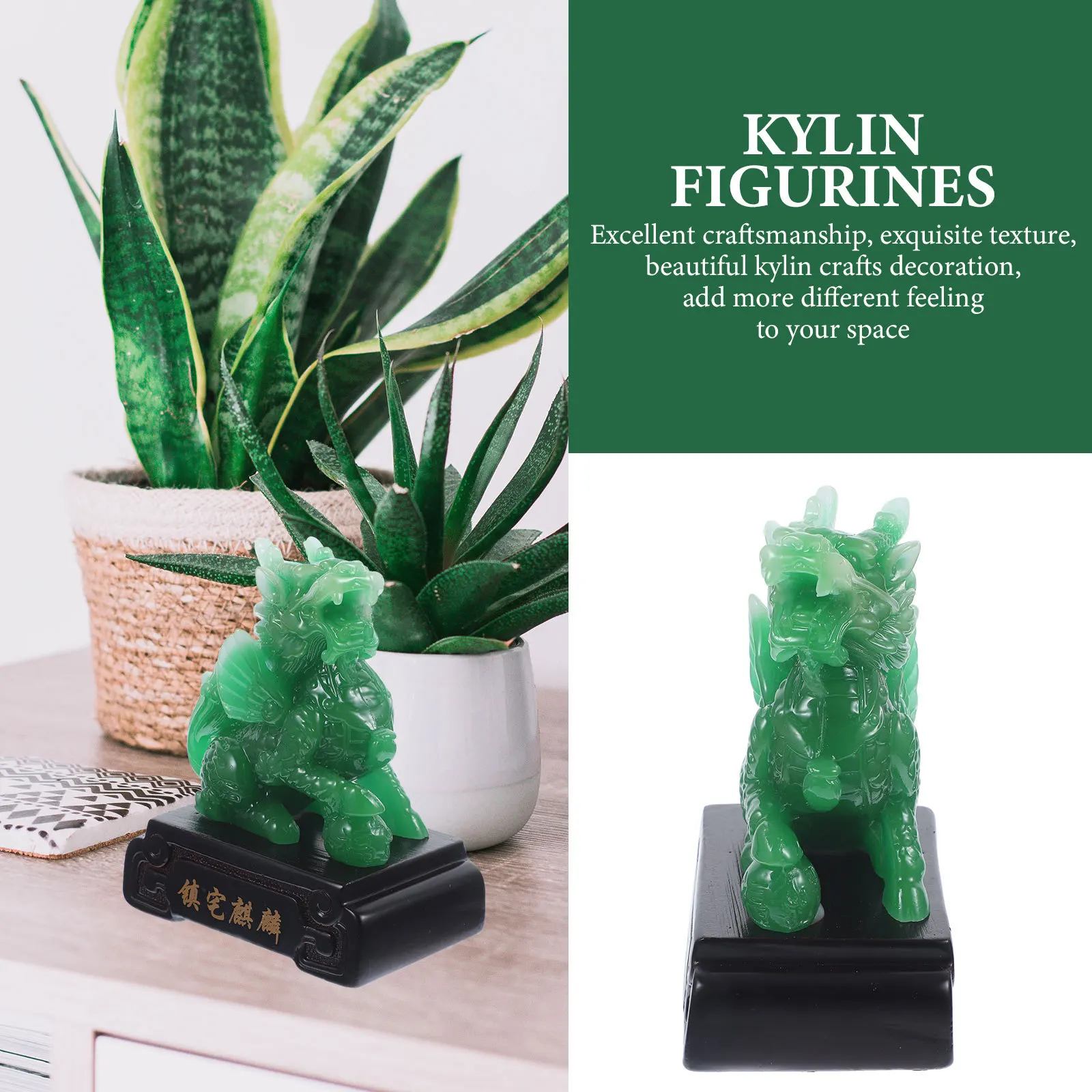 

Kylin Sculpture Resin Crafts Decoration Desktop Statue for Birthday Wedding Festival Gift Creative Animal Ornament for Living
