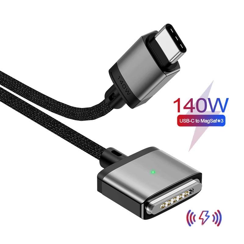 

Кабель-адаптер PD3.1 с USB Type-C на магнитный 3, 140 Вт, 28 В/5 А, быстрая зарядка со светодиодной подсветкой для MacBook Pro Air Pro M2 A2442 A2485 A2681