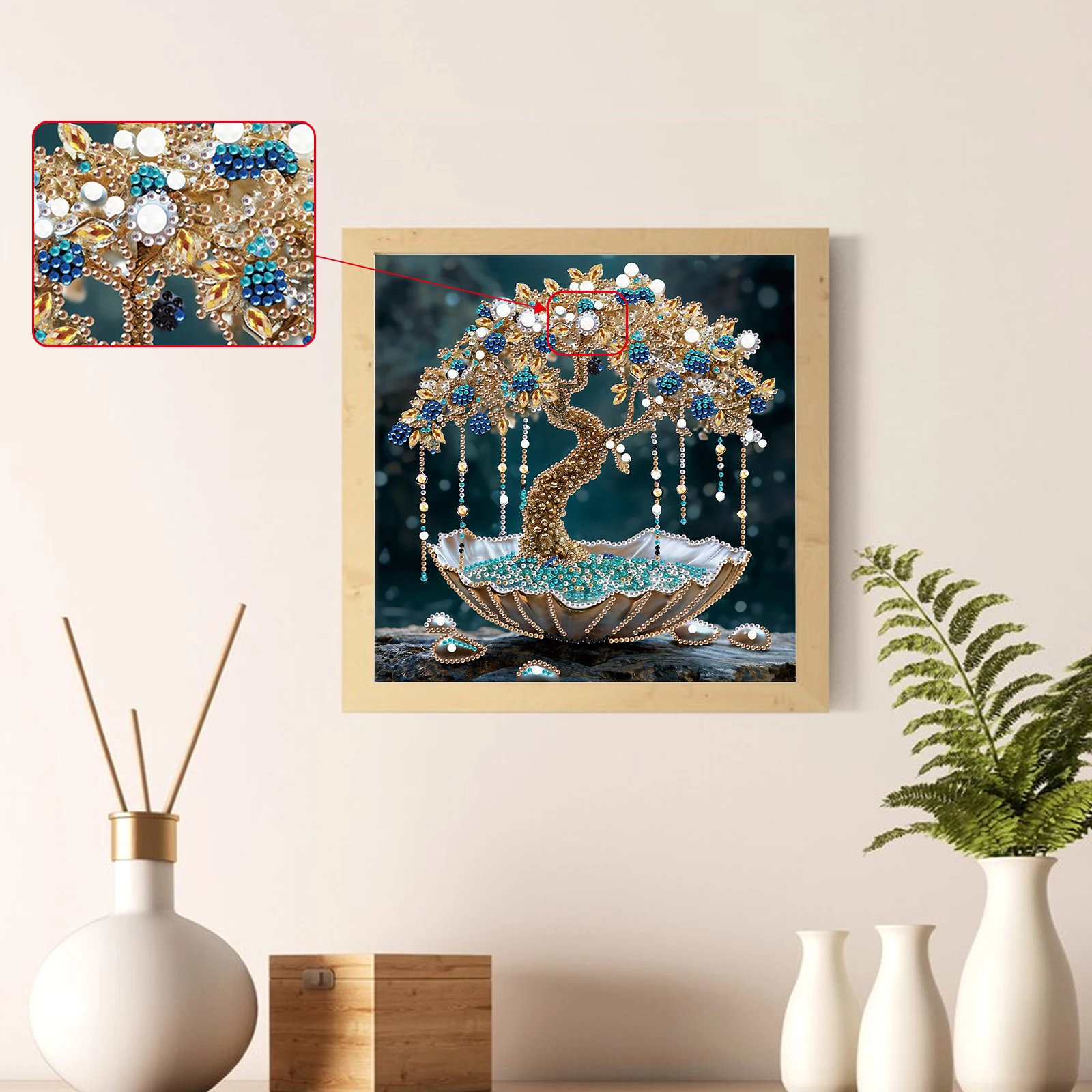 DIY money tree Special Shape Diamond Art Painting Kit for Adult Beginner,Crystal Diamond Dot Kit for Home Wall Decoration Gift - view 5