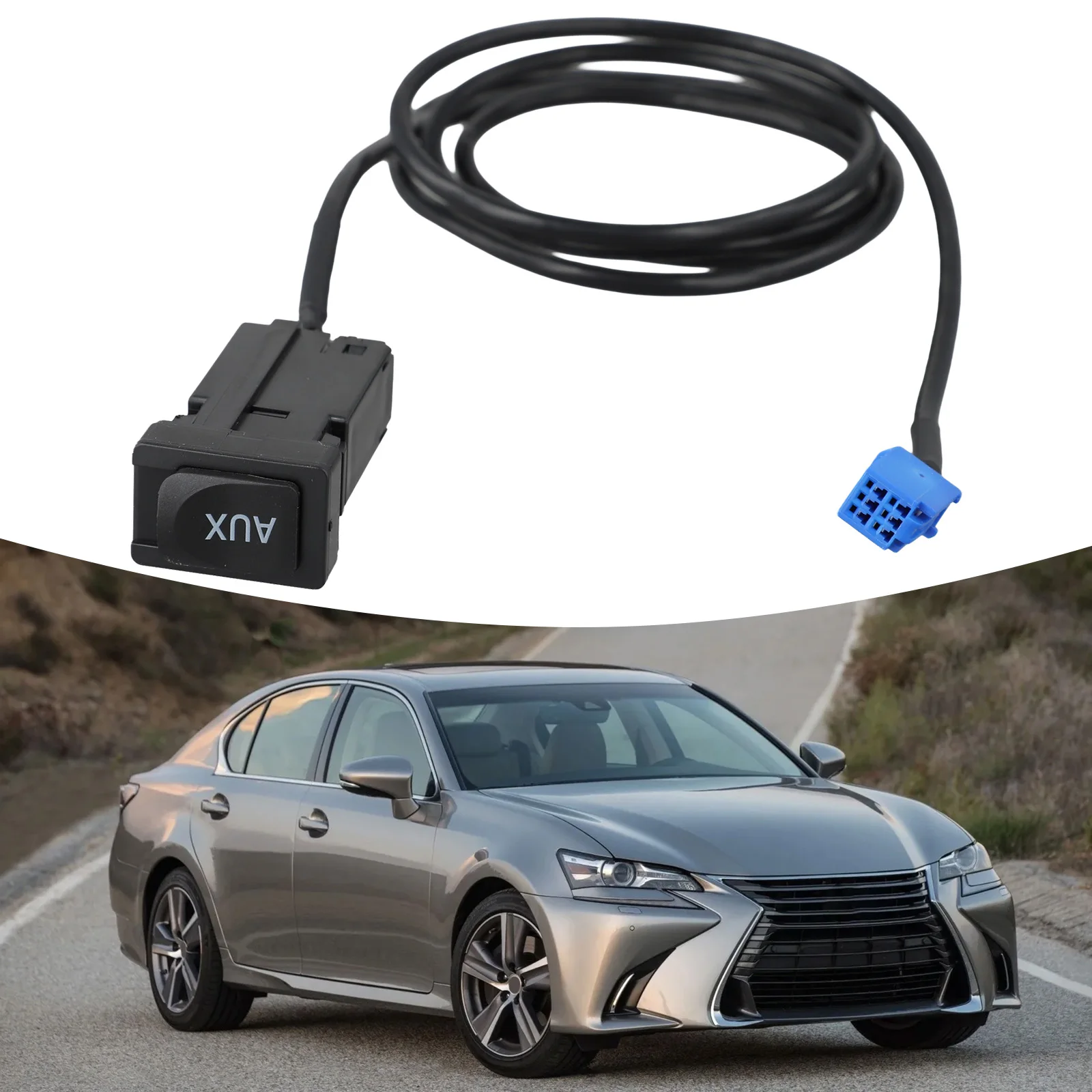 6Pin AUX Cable 6Pin Cable In-car Entertainment Aux Adaptor Cable Interface 6Pin Connection ABS Material 6Pin AUX