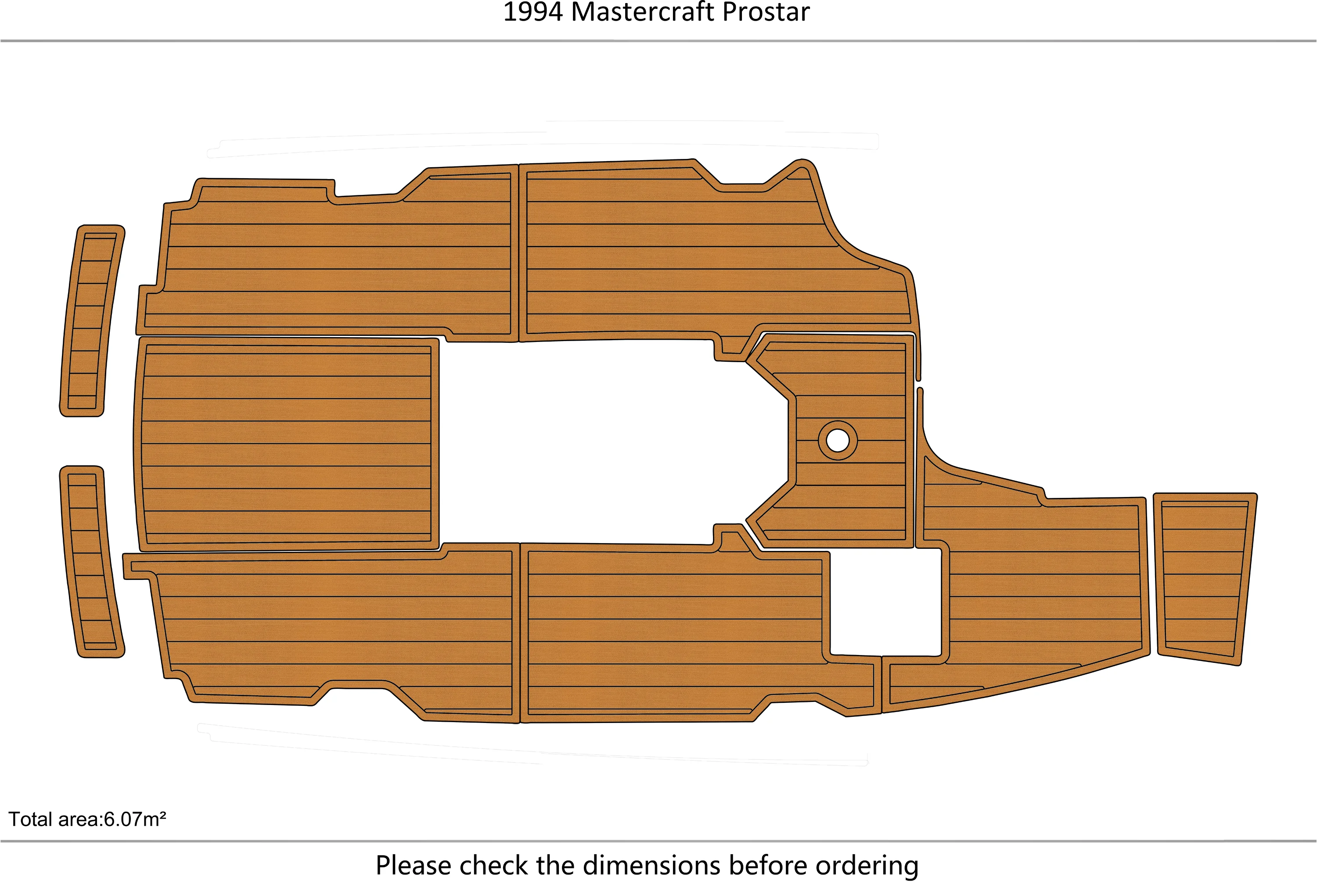 Imagem -02 - Mastercraft-tapete Antiderrapante para Esqui Aquático e Barco de Pesca Prostar Cockpit Tapete Eva Faux 1994