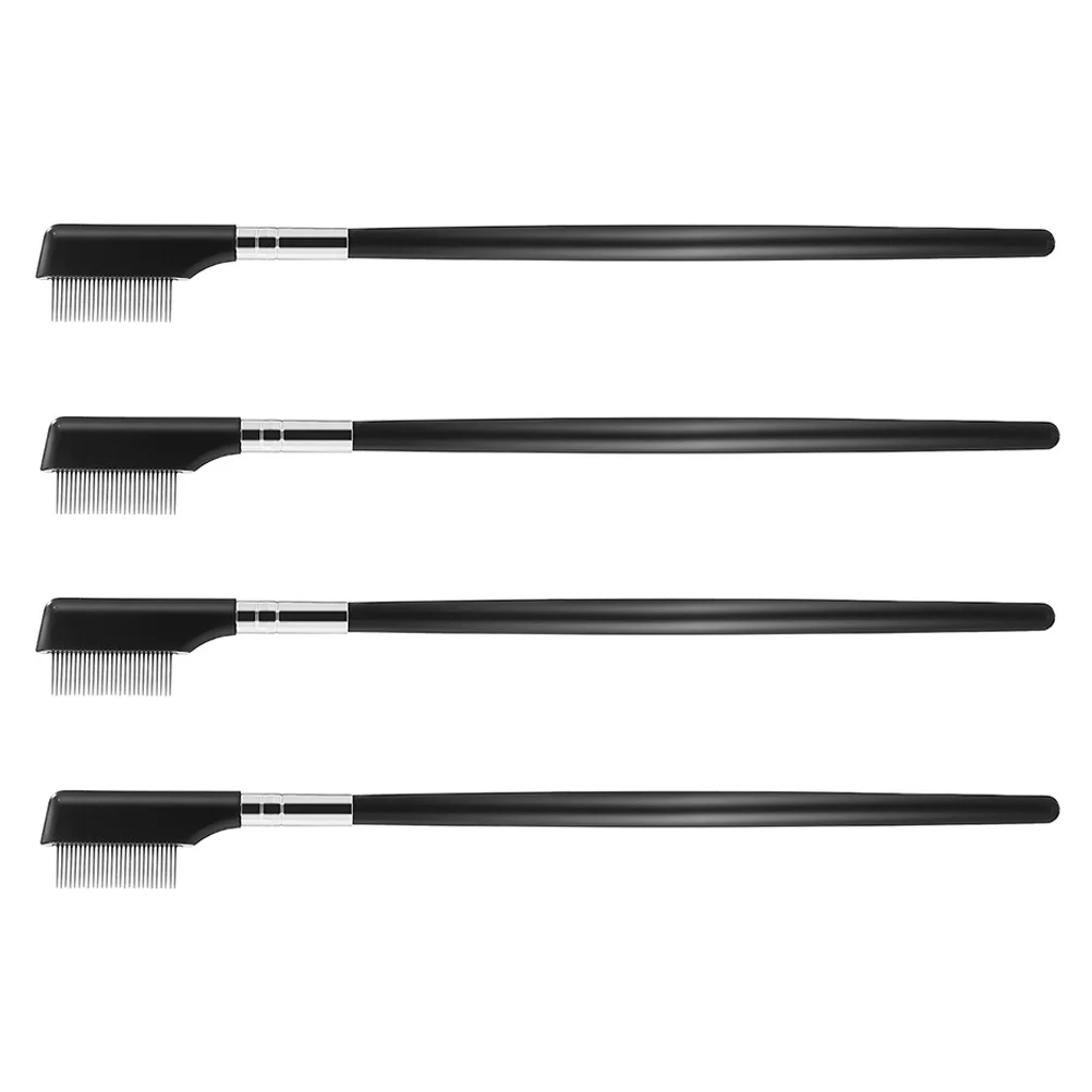 4 pezzi pettine per ciglia metallo acciaio inossidabile spazzola per toelettatura ciglia strumento separatore ciglia trucco spazzola per occhi pettine per pulizia