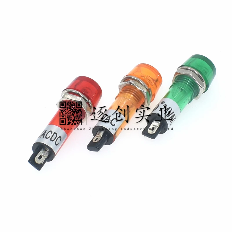 XD10-3 작동 전원 신호등, 소형 표시등, 10mm, 6V12V24V110V220V380VAC/DC, 5 개