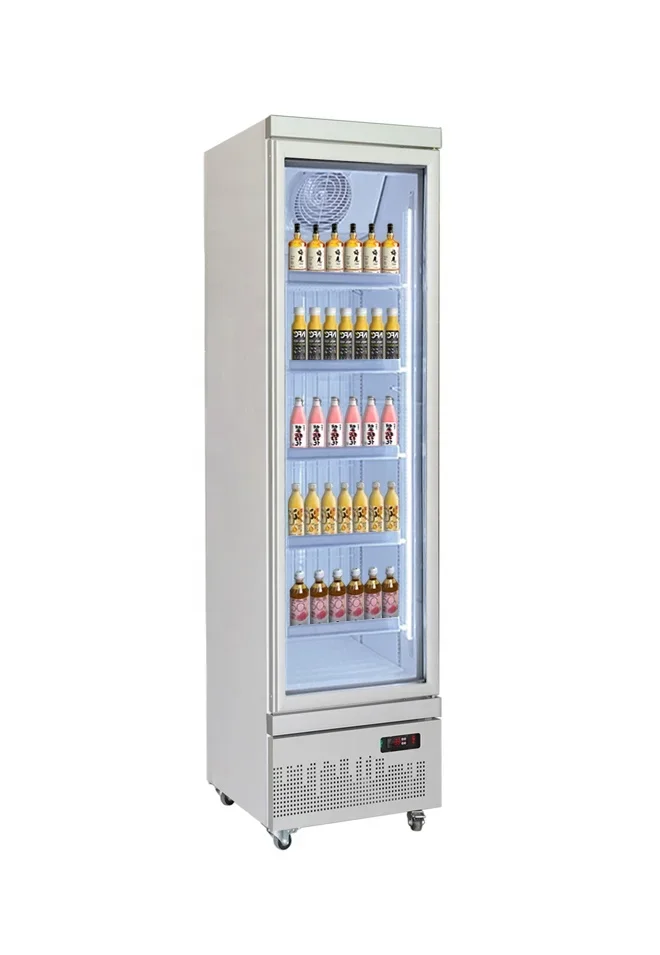 Convenience Store Mini Bar Glass Fridge Beer Display Cabinet Frost Free Standing Refrigerator For Drink