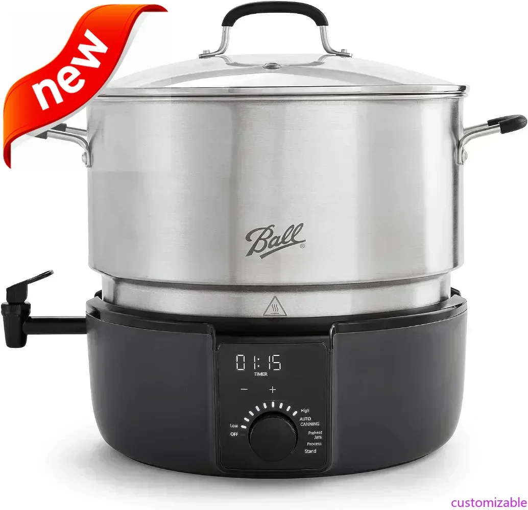 

Customizable-EasyCanner Electric Water Bath Canner, 21 Quart, Silver USA