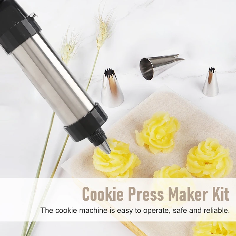 Cookie Press Maker Kit para fazer biscoitos, Molde do bolo, Biscuit Press Machine, Sobremesa Decoração Ferramenta