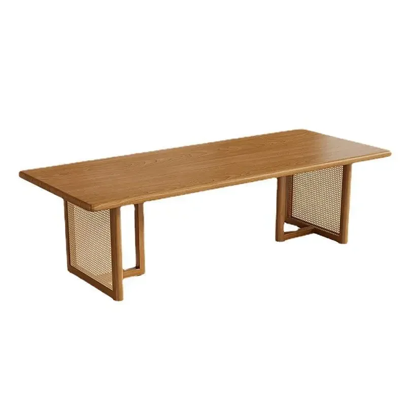 

All solid wood creative rattan small apartment household dining table restaurant B & B log style