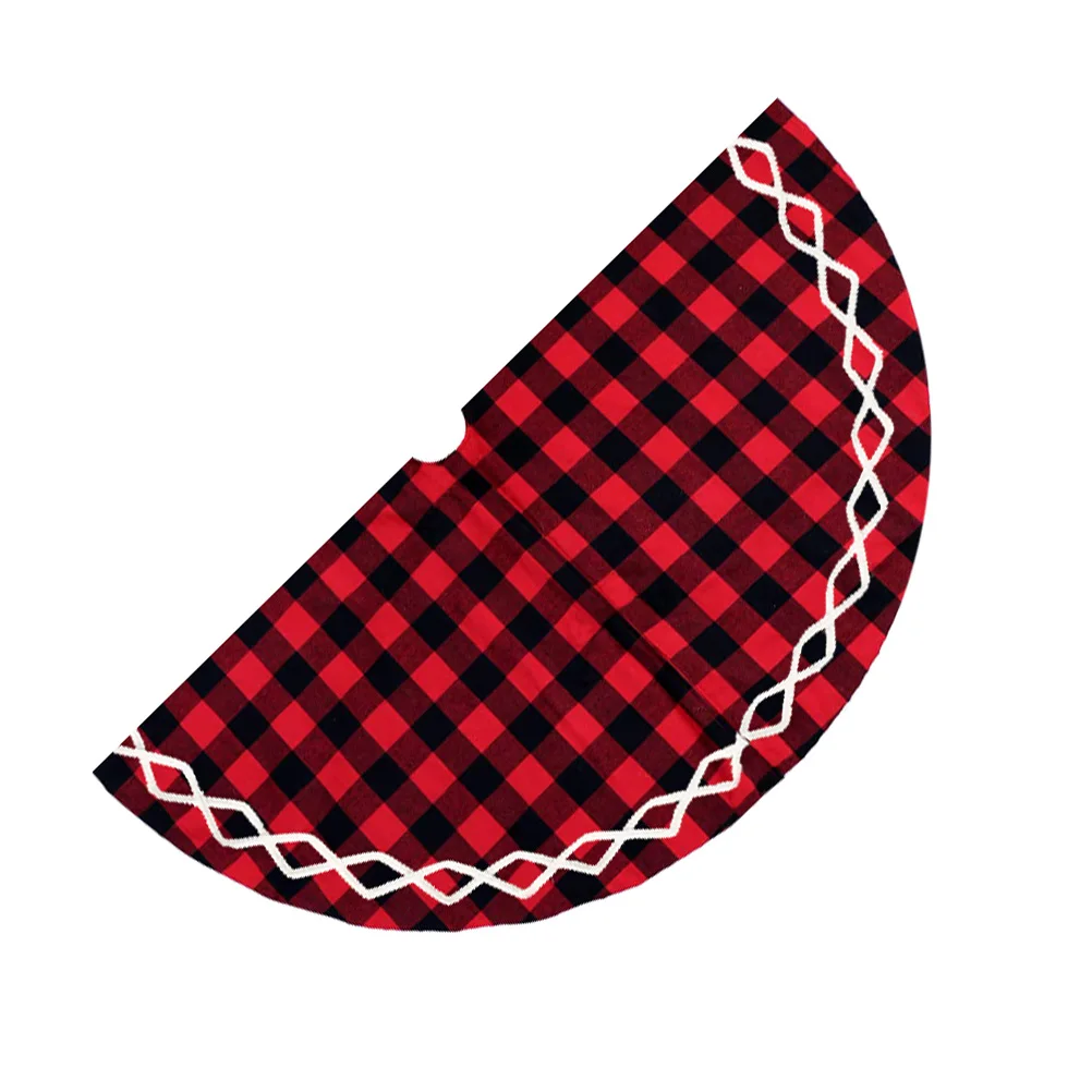 

Christmas Tree Skirt Cloth Decorative Mat Pad Stylish Xmas Tree Accessory Carpet Holiday nament Present Plaid Back