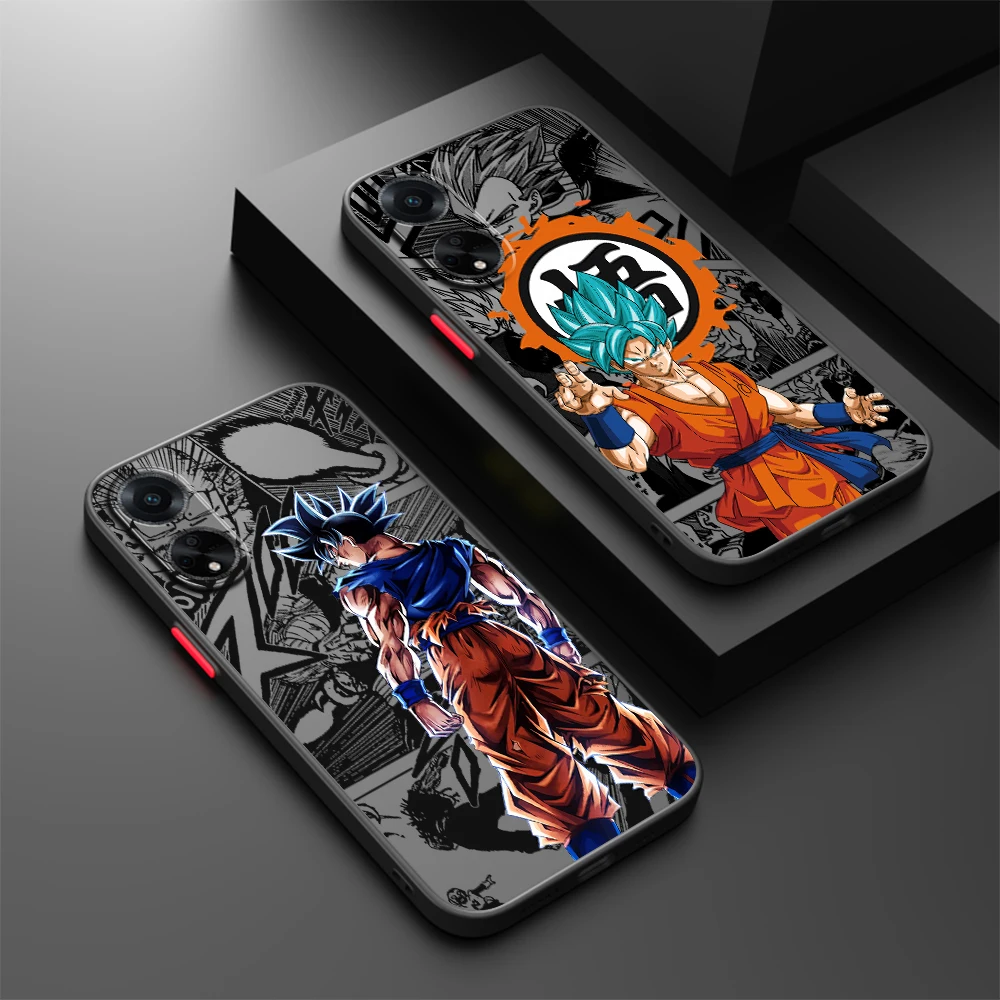 Comics D-Dragon Ball Goku Frosted Translucent For OPPO X5 X3 A54S A5 A94 A16 A53S A57 A74 A72 A96 A98 A78 5G Back Phone Case