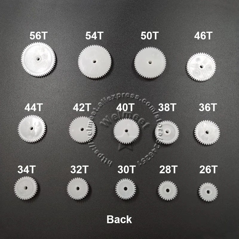10x 18-56 Teeth 0.5 Module 2.95mm Hole Single-layer Plastic Gear For Motor Reduction Reducer Gearbox DIY Toy Model Accessories