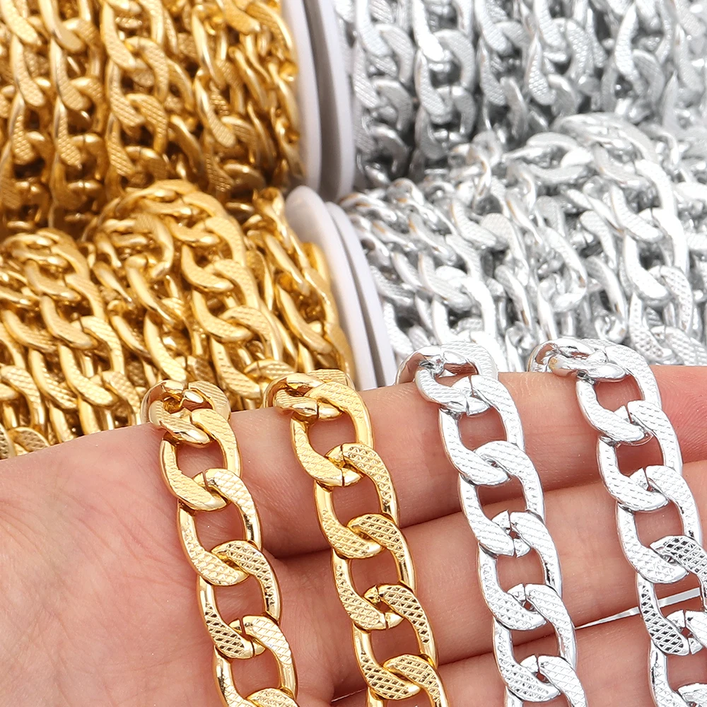 5 Yards/Rolle Metall-Aluminiumketten, NK Reticulate Twisted Link Chain für DIY-Schmuckherstellung, Bastelarbeiten, Armband, Halskette, Zubehör