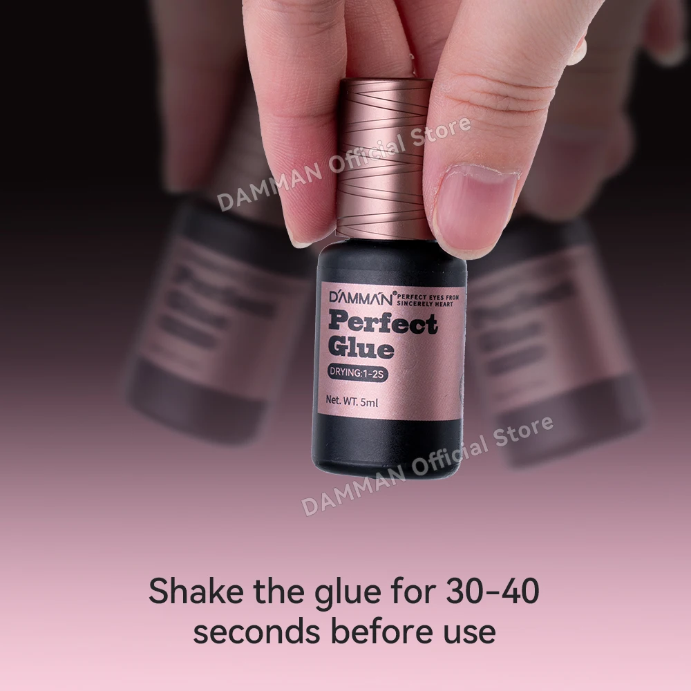 Damman 5ml cola de extensão de cílios profissional 1-2 segundos de secagem rápida cola de extensão de cílios adesivo preto cola de cílios de longa duração
