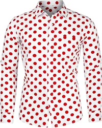 Fashion casual men's shirt 10 color dot long -sleeved shirt printing lapel button shirt clothing designer design