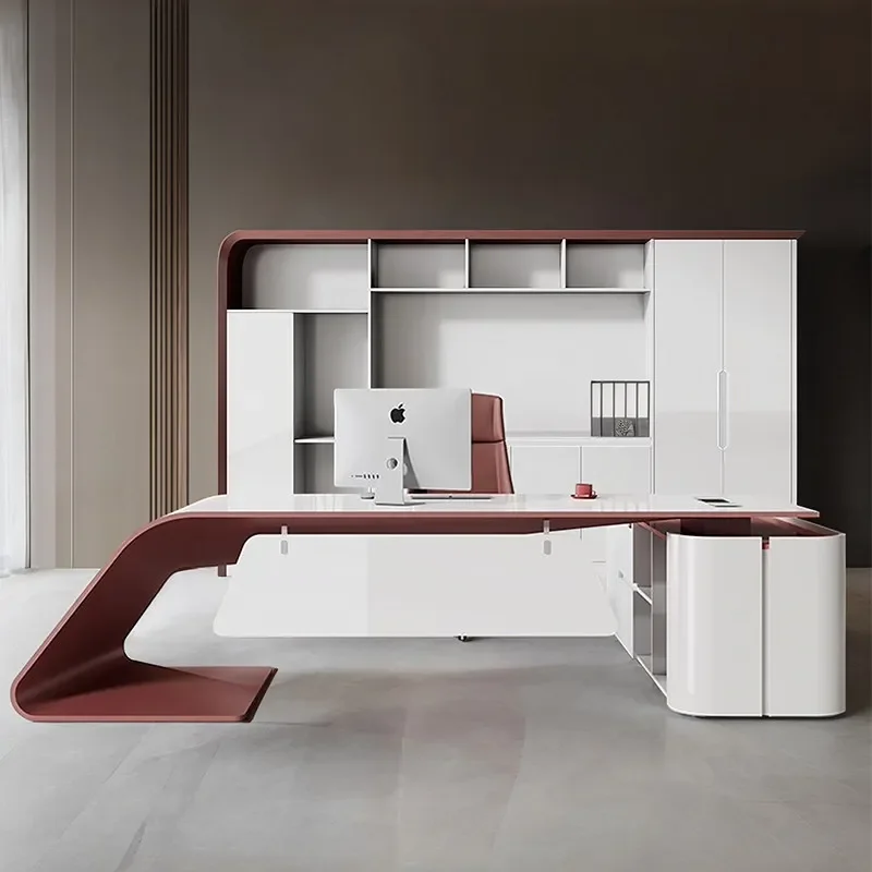 Painted Boss Table Fashionable Simple Modern Luxury Desk Motion Office Desks And Workstations Room L Shaped Tables Furniture