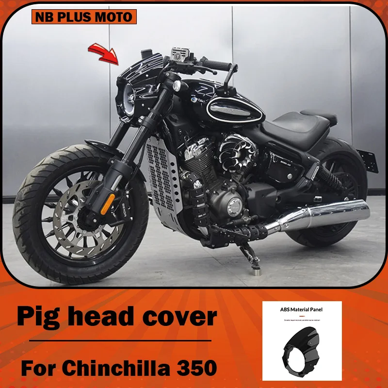 【Premium】For Benda Chinchilla 350 modified with special-shaped pig-head-shaped cover; original vehicle headlight decorative cove