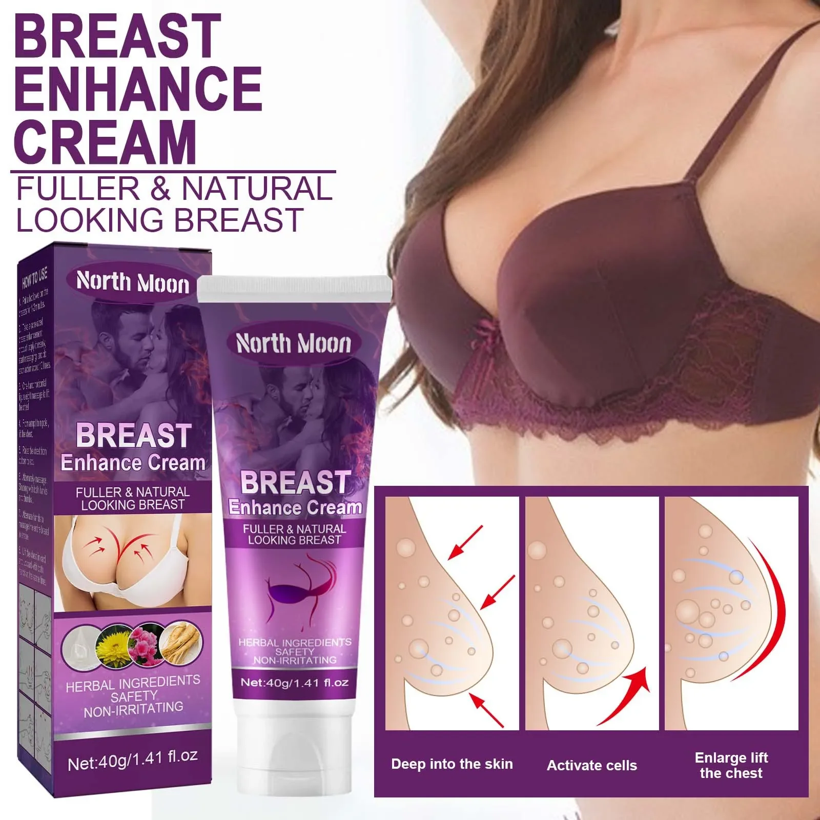 Female Elasticity Tightening Lifting Breast Cream Lifting, Firming, Straightening Postpartum Chest Drooping Nursing Massage