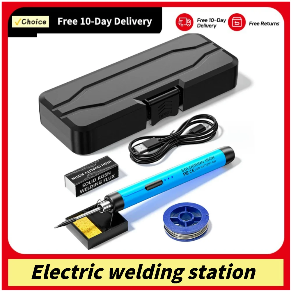 USB Portable Smart Electric Soldering Iron Soldering Welding Pen 300-450℃ Temperature Adjustment for Soldering Repairing Tool