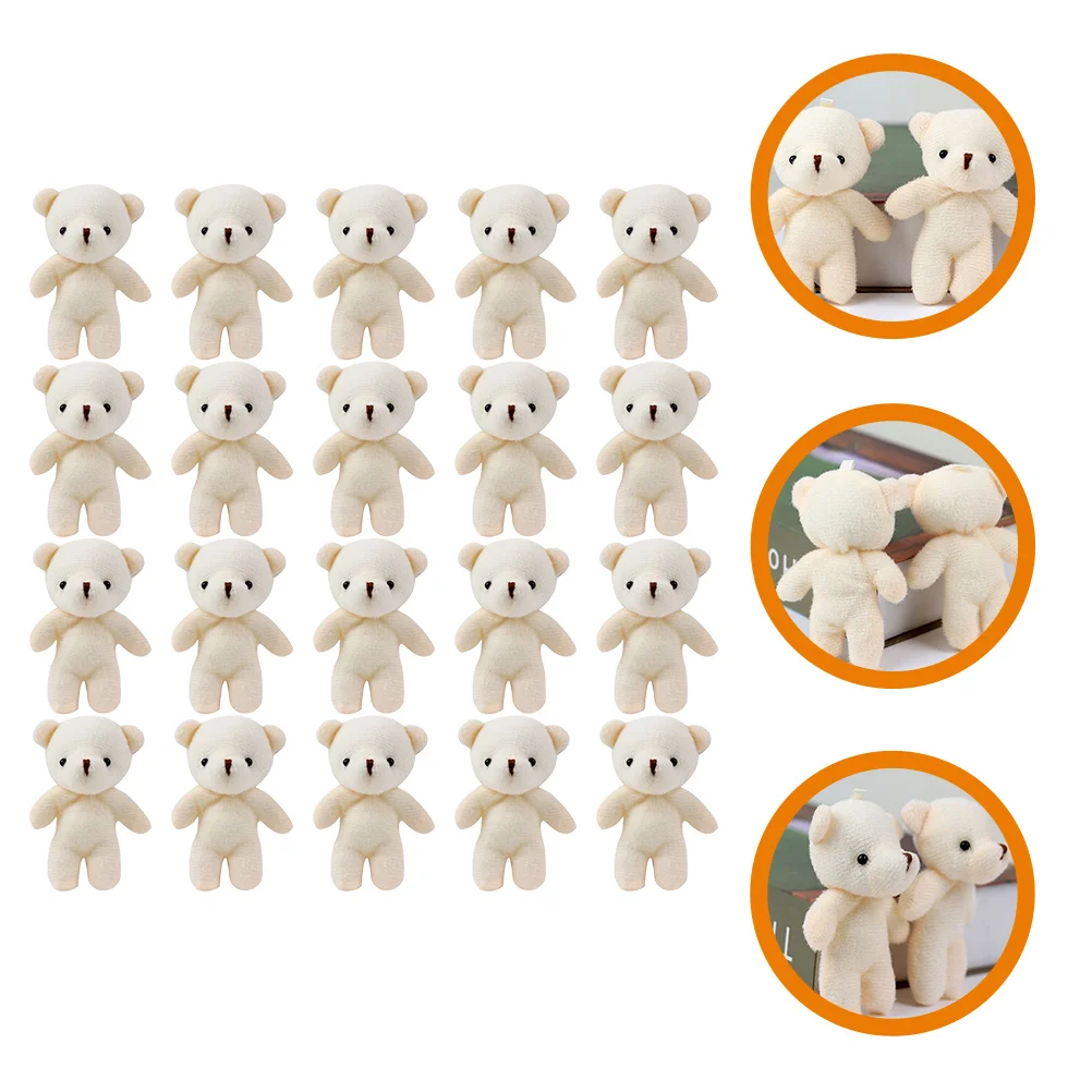 20 Pcs Football Toys Cute Mini Bear One-piece Bare (20pcs) Wear-resistant Figurines Pocket Portable Decor Adorable Baby