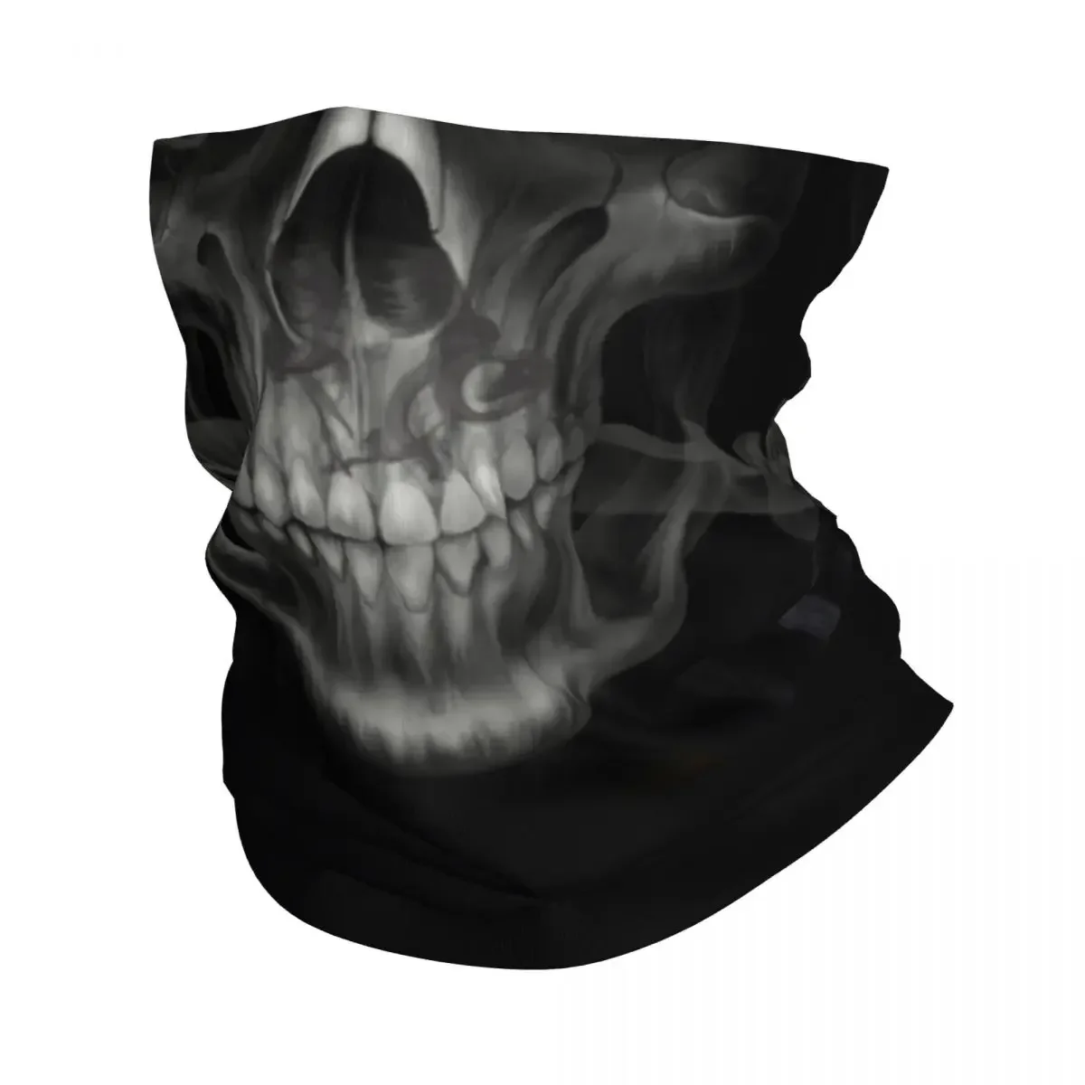 Smoking Reaper Skull Bandana Winter Neck Warmer Men Windproof Wrap Face Scarf for Ski Horror Ghost Gaiter Headband