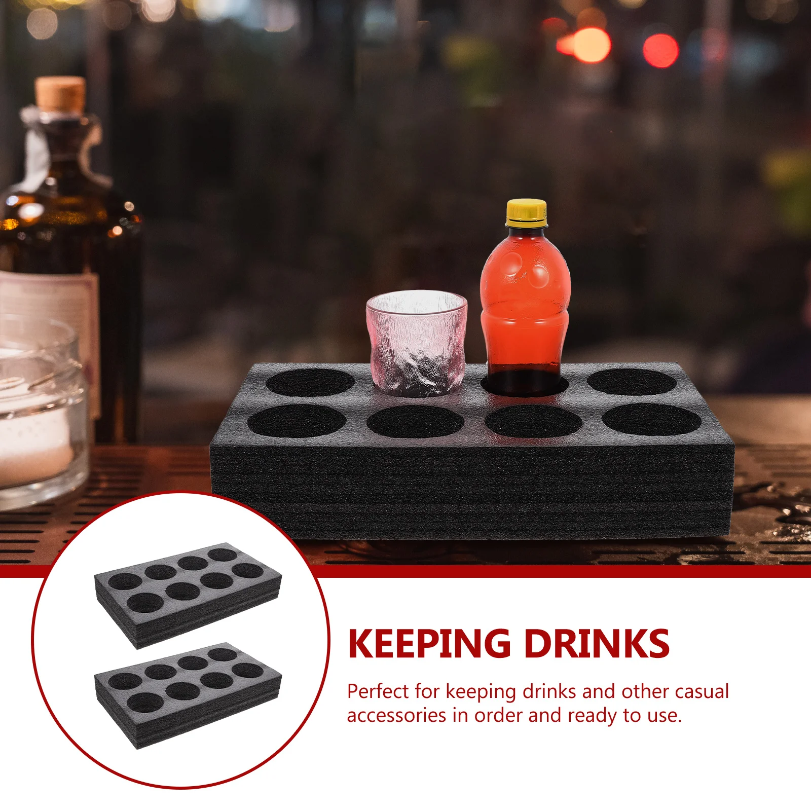 2 Pcs Drinks Beverage Fixed Coaster Travel Mugs Shopping Cart Holder Pearl Cotton Carrier For Delivery Takeout Cup Trays