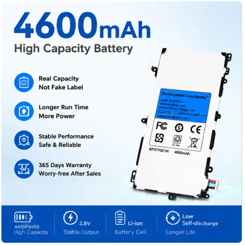 

4600MAH 3.75V Long Battery Life Suitable for Samsung Note 8.0 GT-N5100 N5110 N5120 SP3770E1H Long-lasting Tablet Battery