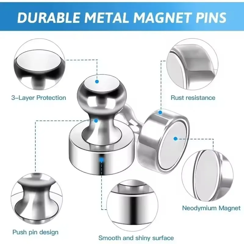 10PCS Magnetic Nail Office Calligraphy And Painting Refrigerator Strong Magnet Nail Teaching Whiteboard Magnetic Nails 16x20mm