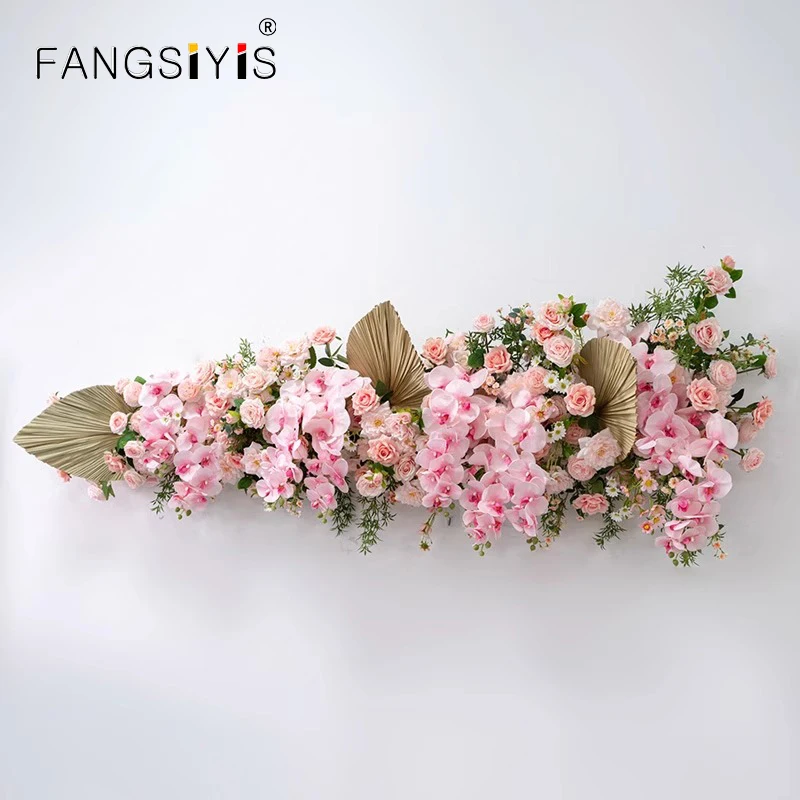 

Luxury Pink Wedding Arch Backdrop Decor Artificial Flower Row Arrangement Hanging Corner Flowers Party Table Centerpiece Floral