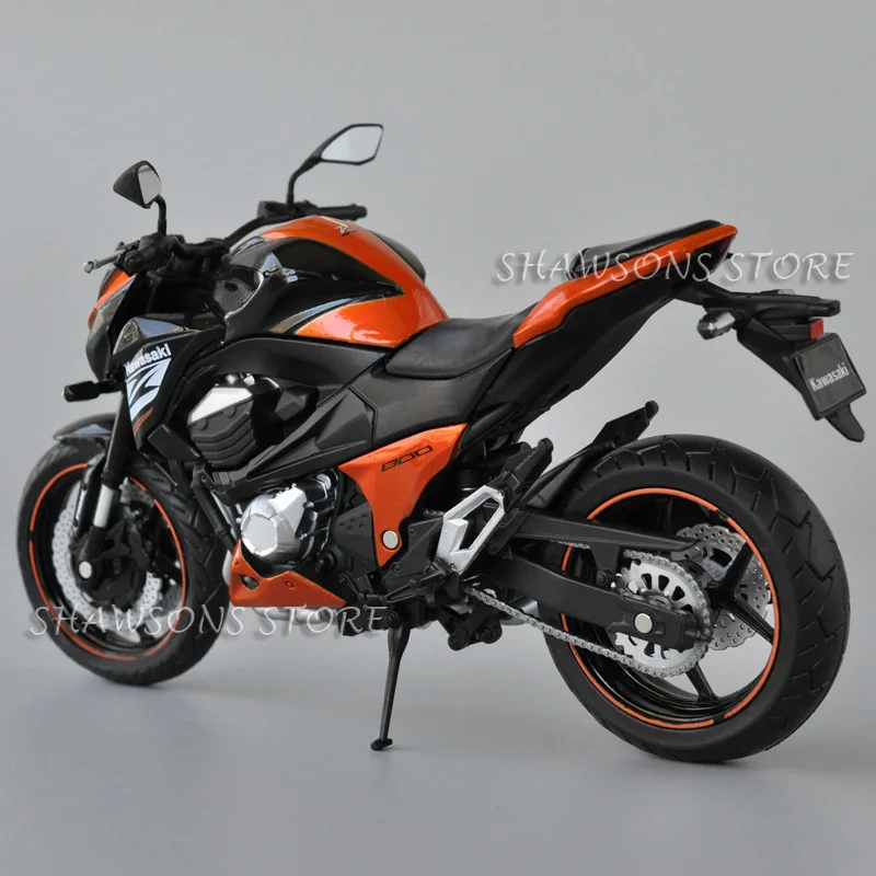 1:12 Scale Diecast Motorcycle Model Toys Kawasaki Z800 Sport Bike Miniature Replica