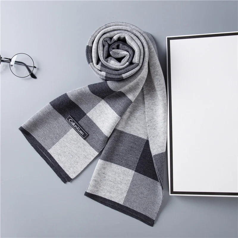 Cashmere Men Scarf Luxury Designer Lightweight Plaid Scarf for Men Cashmere Scarf Fringed Tassel Soft Keep Warm Windproof AD2114