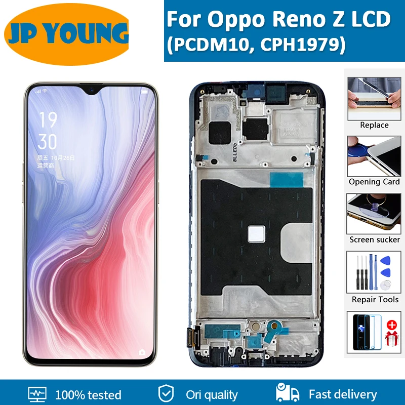 6.4'' original AMOLED For Oppo Reno Z LCD PCDM10 LCD Display Touch Screen Digitizer Assembly For Renoz K5 CPH1979 LCD Screen