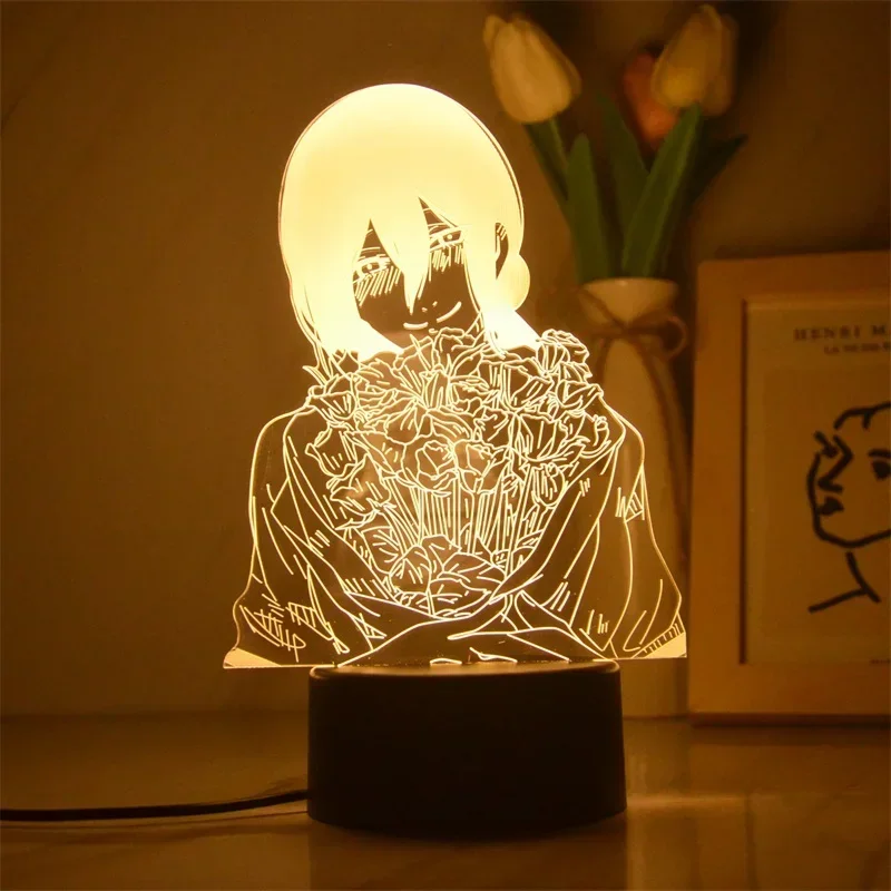 Anime Chainsaw Man LED Night Light para Decoração do Quarto, Lâmpada 3D, Manga, Acrílico Action Model Toy, Kids Birthday Gift