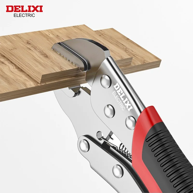 DELIXI ELECTRIC Locking Pliers，Clamp Pliers Adjustable Position for Clamping Parts of Different Thicknesses，With Rubber Sleeve