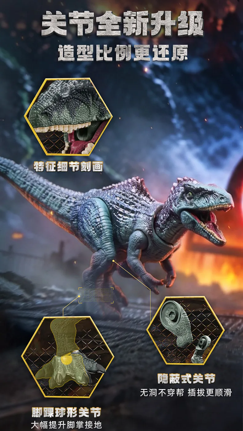 BLOKEES Original Jurassic World TS04 TS03 TS02 Jurassic Park Dinosaurier Tyrannosaurus Zusammengebautes Modell Actionfigur Spielzeug Geschenk – Detail 3