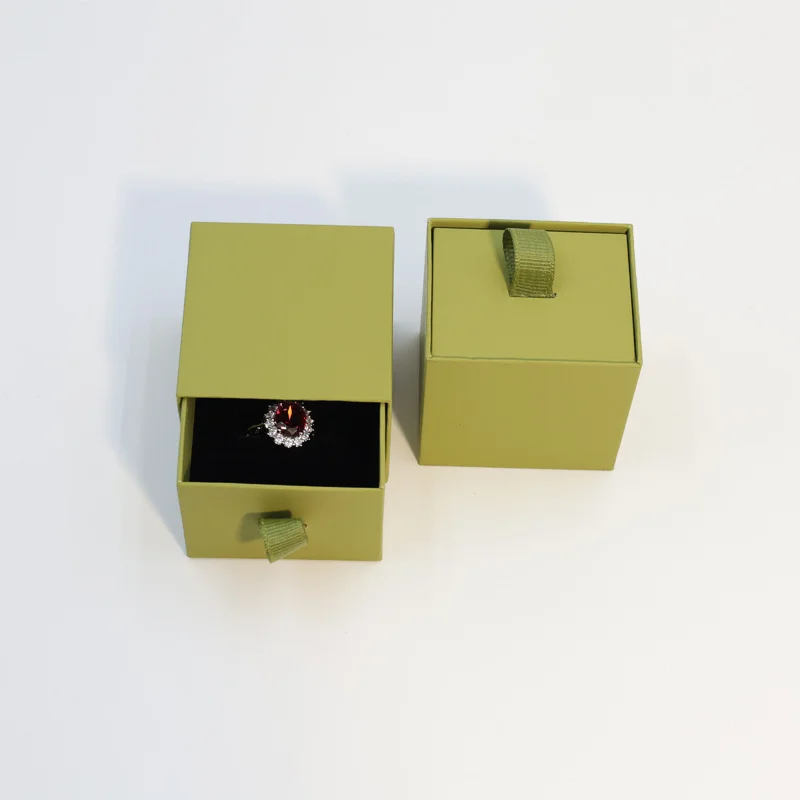50 Stück Schmuckschachteln aus rosa Papier ohne Logo, modische minimalistische Geschenkverpackung für Ringe, Ohrringe, Halsketten, für kleine Unternehmen – Detail 3