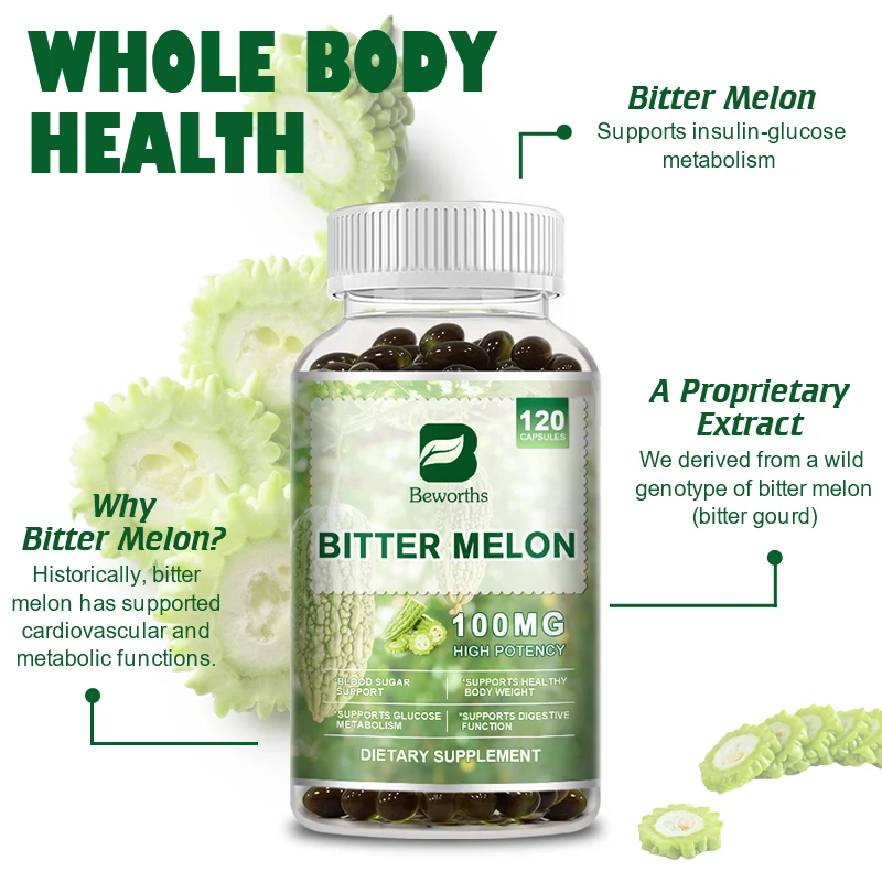 ﻿BEWORTHS Natural Plant-Insulin Bitter Melon Capsules for Blood Sugar Health Cardiovascular and Metabolic Health