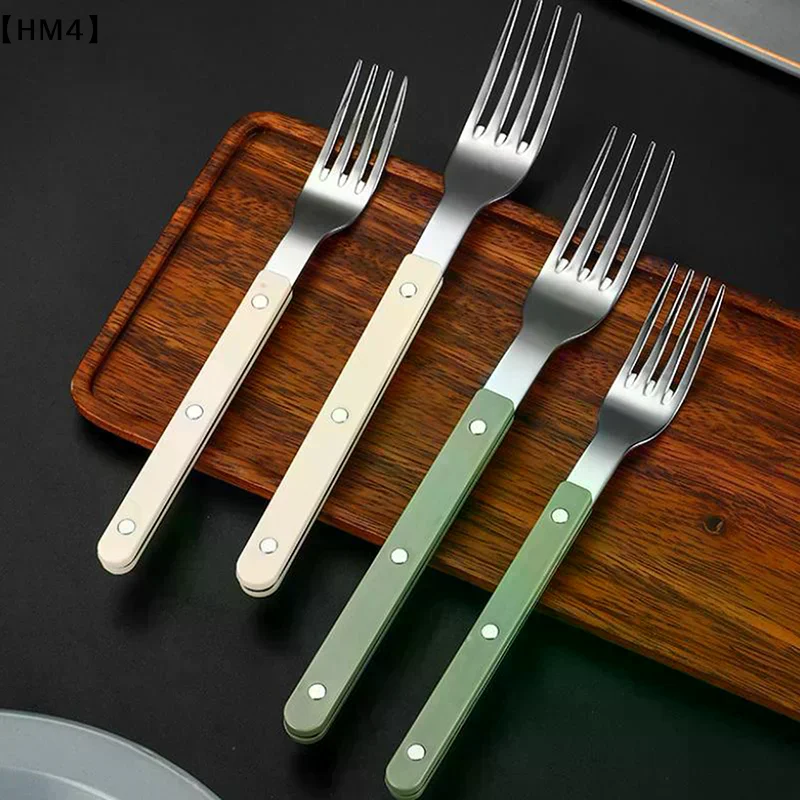 〔HM4〕Fashion New Colorful Handle Cutlery 304 Stainless Steel Creativity Gift Flatware Knife Fork Spoon Drop Ship