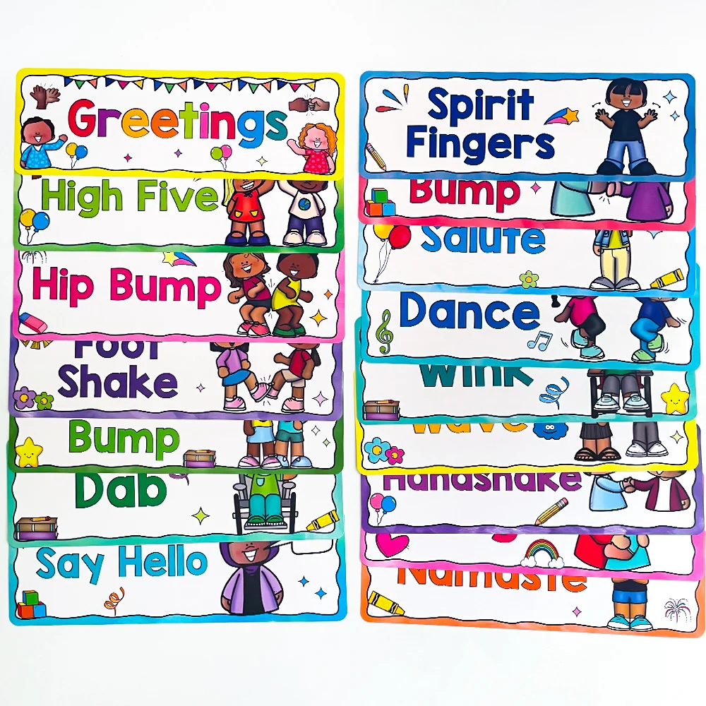 Tarjetas Educativas de Saludos - Kids Educational Posters reseña y precio