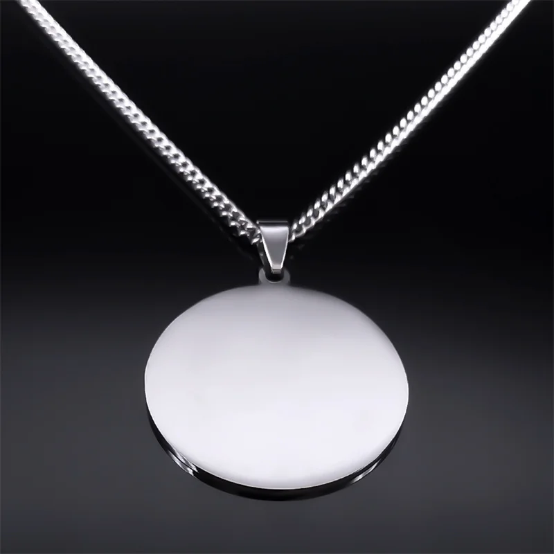 Yin Yang Tai Ji Gossip Sun and Moon Necklace for Women Men Stainless Steel Black White Taoism Pendant Necklaces Jewelry N2743S05