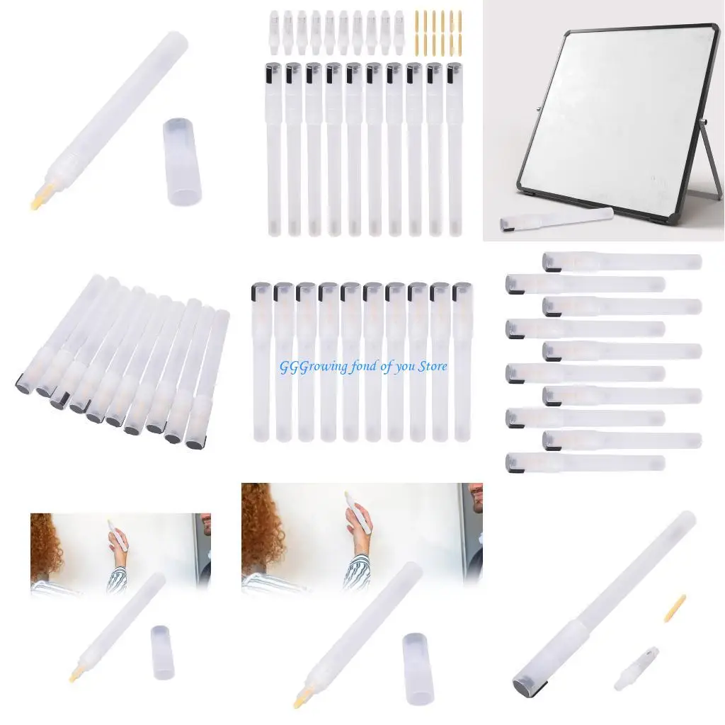 

H9EB Multipurpose Refillable Paint Markers 10Pack for Textile Canvas Automotive Surfaces