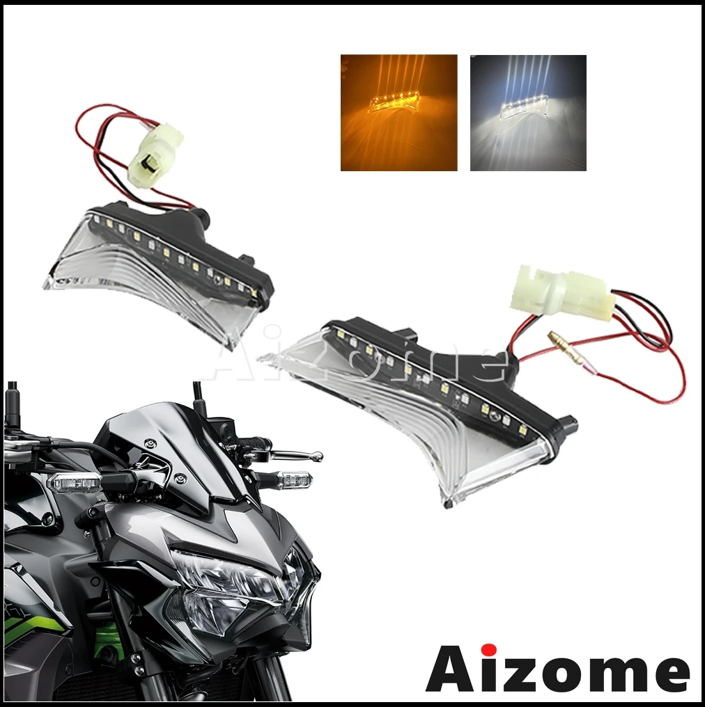 

For KAWASAKI Z900 Z 900 2020 2021 2022 -2024 Motorcycle Clear LED Daytime Running Lights Headlight Turn Signal Lights Accessory