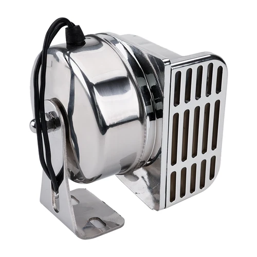 ALLREY- bocina eléctrica de caracol marino de 12V, bocina de coche súper ruidosa de acero inoxidable 304, bocina eléctrica de advertencia impermeable para lancha rápida
