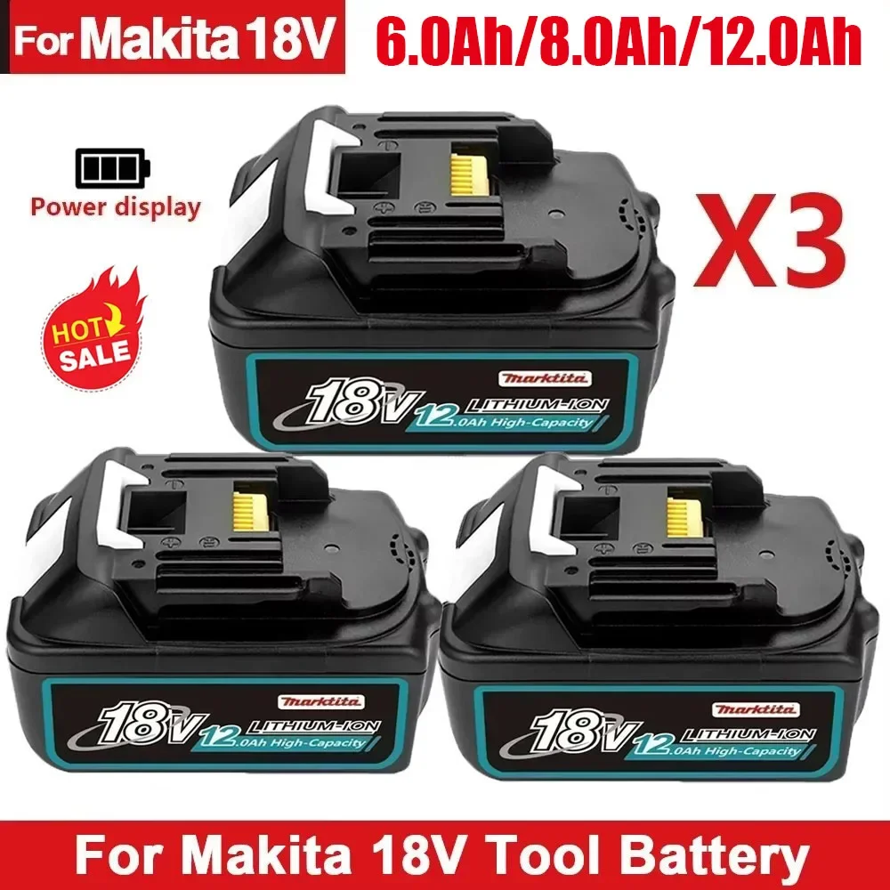 

Genuine Makita 6Ah/8Ah/12Ah for Makita 18V Battery BL1830B BL1850B BL1850 BL1840 BL1860 BL1815 Replacement Lithium Battery